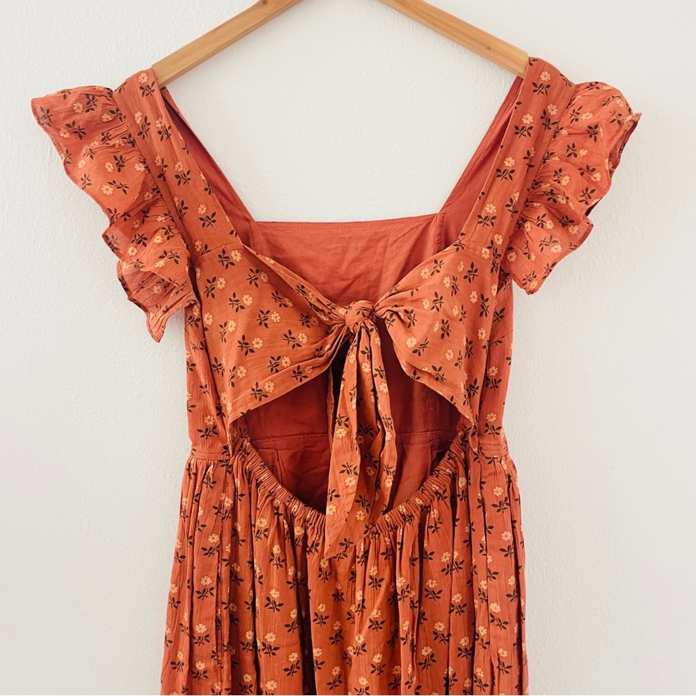Madewell Ruffle-Strap Tiered Midi Dress in Wild Calendula Block-Print - Picture 8 of 11
